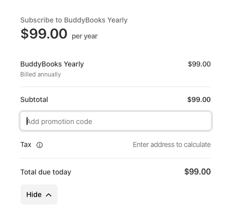 Screenshot showing where to enter a coupon code on the checkout screen